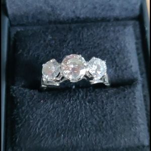 Vintage silver plated cz ring